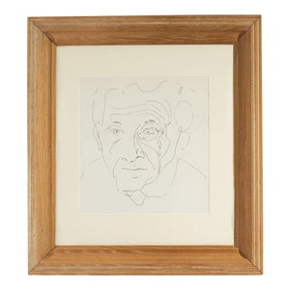 Abstract Ink Portrait Drawing by James L. Bruch For Sale