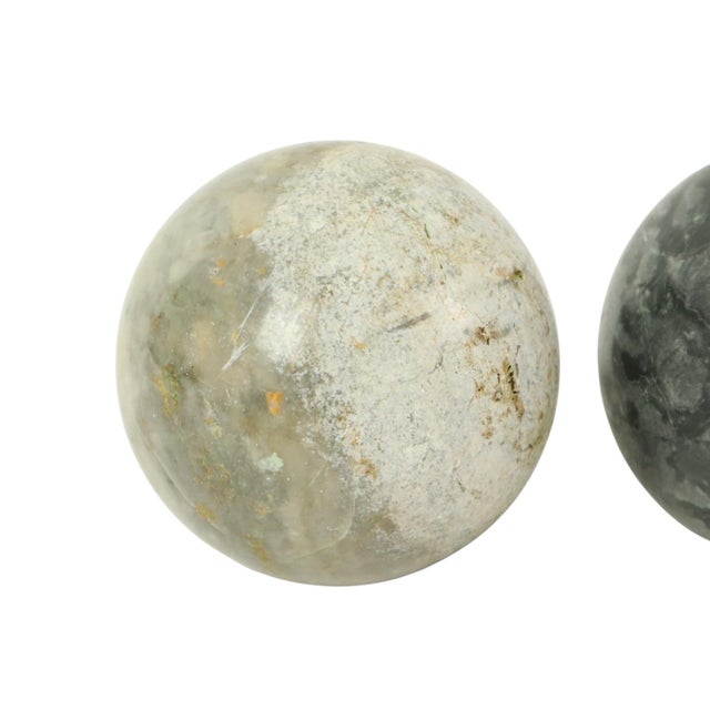 Brown Large Polished Marble Spheres, 1980s, Set of 3 For Sale - Image 8 of 10