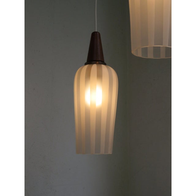 1960s Scandinavian Teak, Brass & Glass Cascade Light, 1960s For Sale - Image 5 of 18