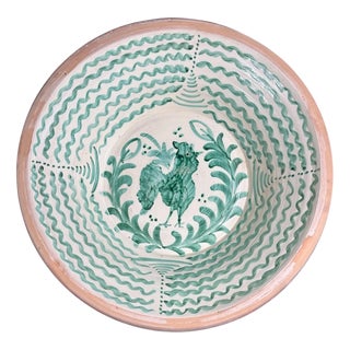 Large Spanish Fajalauza Ceramic Lebrillo Bowl For Sale