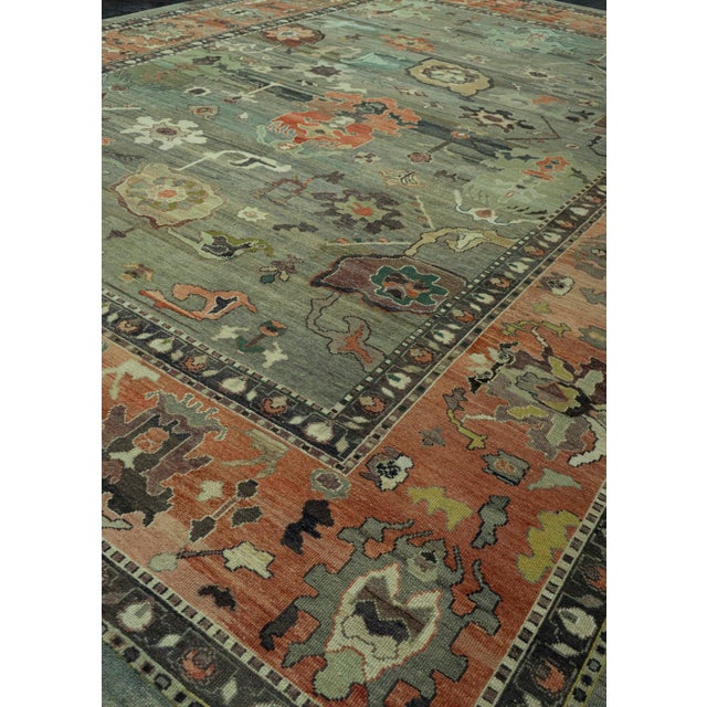 Turkish Turkish Oushak Old Wool Rug 14'7" x 19'11" #30144 For Sale - Image 3 of 8