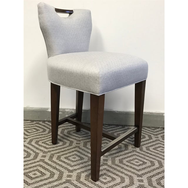 Grey Upholstered Counter Stools Set of 3 Chairish