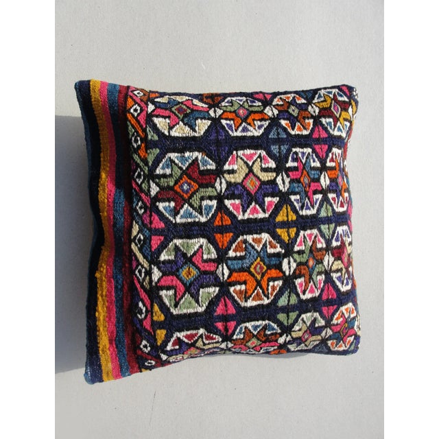 Kilim Rug Pillow Made from old turkish kilims Back side cotton and has closed with a solid hidden zipper size:16" x 16" It...