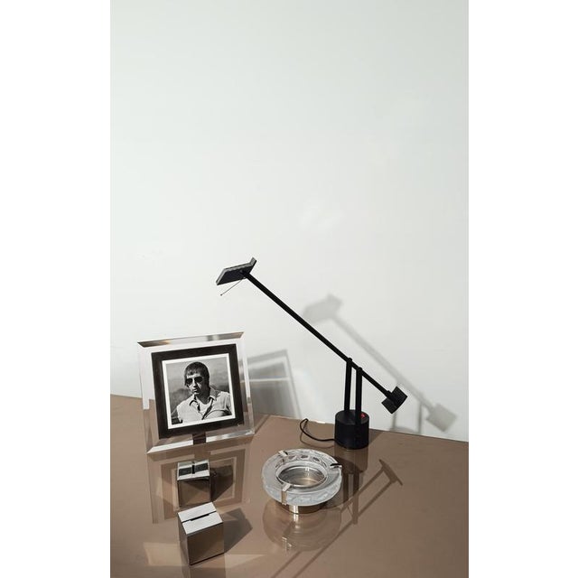 Splendid Picture Frame of large dimensions (31cm x 31cm) and strong thickness (4.5cm), made of faceted lucite and chromed...