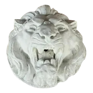 French Lion Mask Fountain Head Sculpture, Mounted on Iron Stand