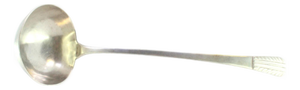 Plain Silver Soup Ladle with Embossed Handle