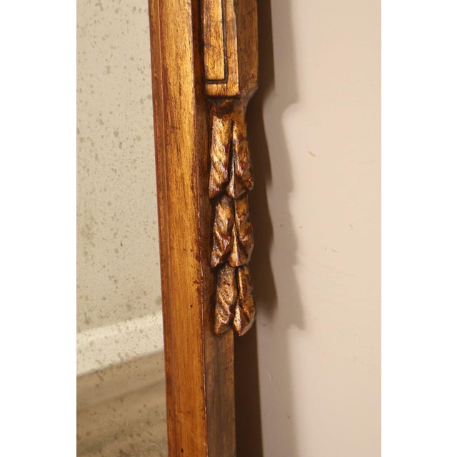 Italian Giltwood Narrow Vintage Wall Mirror Mirror For Sale - Image 13 of 18