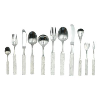 Austrian Cutlery in Nicro Finish from Peter Hagenauer, 1970s, Set of 68 For Sale