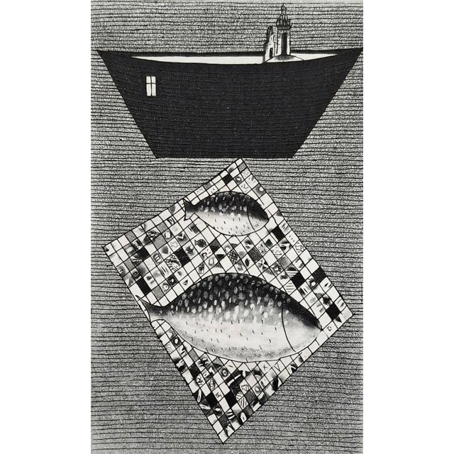 Paper Jerzy Dmitruk, Goldfish on the Way to Work (A Visual Documentation of Miracles), 2021, Etching For Sale - Image 7 of 8