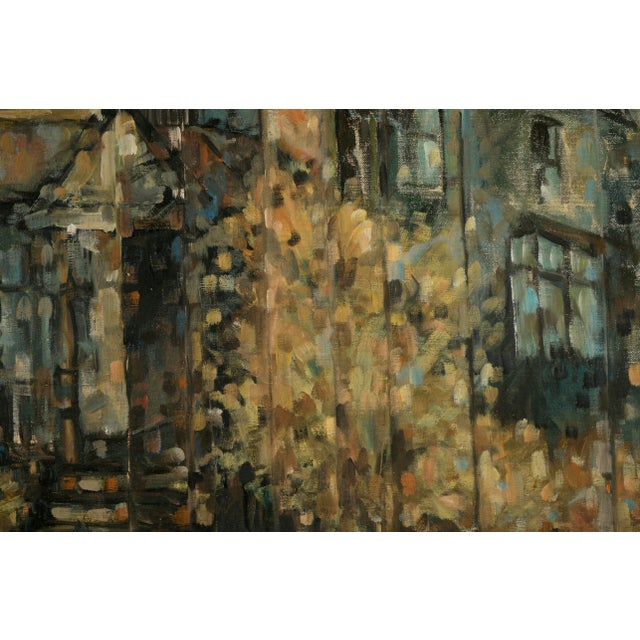 Blue "The Victorian Sentinel" - Mid-Century Architectural Landscape by Helen Landgraf For Sale - Image 8 of 10