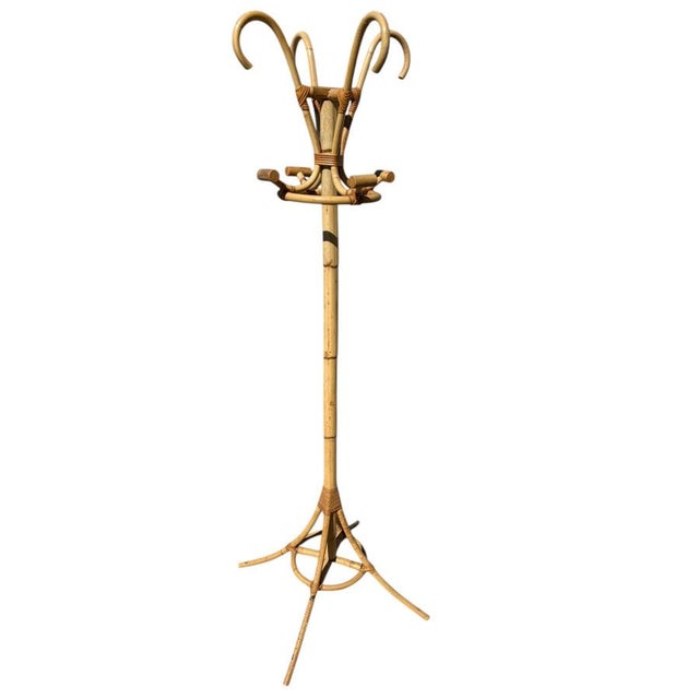 Vintage Rattan Coat Rack, 1960s For Sale - Image 11 of 11