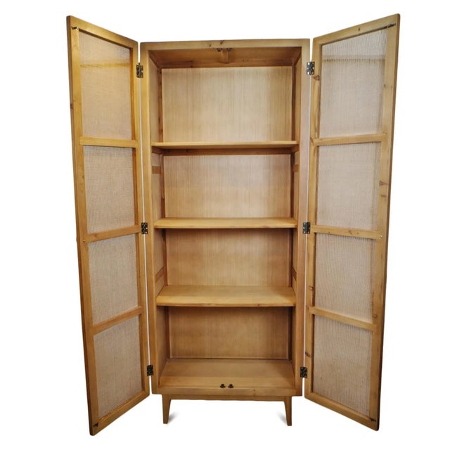 Honey Pine & Cane Storage Chairish