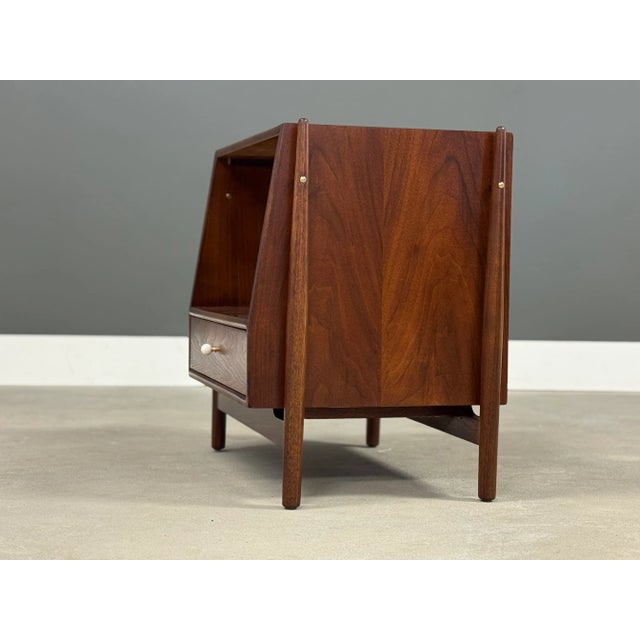Mid-Century Modern Refinished Kipp Stewart Declaration Walnut Nightstand For Sale - Image 3 of 7