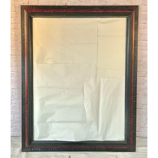 Large Italian Ebonized and Faux Tortoise Framed Mirror For Sale - Image 9 of 16