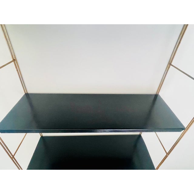 Mid-Century Modern Adjustable Brass and Metal Wall-Mounted Shelf, 1960s For Sale - Image 4 of 18