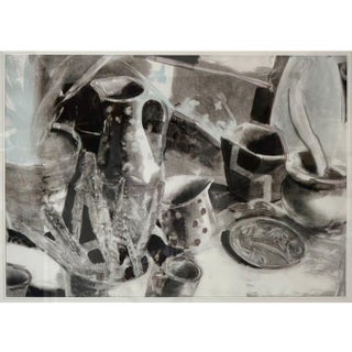 Joel Janowitz, Large Joel Janowitz Boston Modernist Monotype Monoprint Painting Piranesi Series, 1989 For Sale