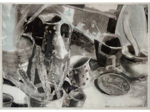 Joel Janowitz, Large Joel Janowitz Boston Modernist Monotype Monoprint Painting Piranesi Series, 1989