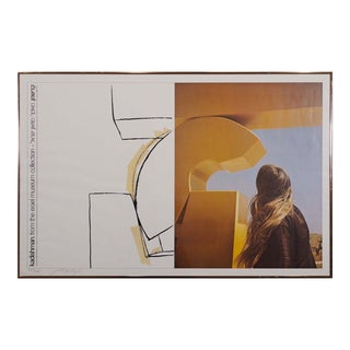 Vintage 1966 Menashe Kadishman Signed Poster Israel Museum Collection Framed 75/200 For Sale