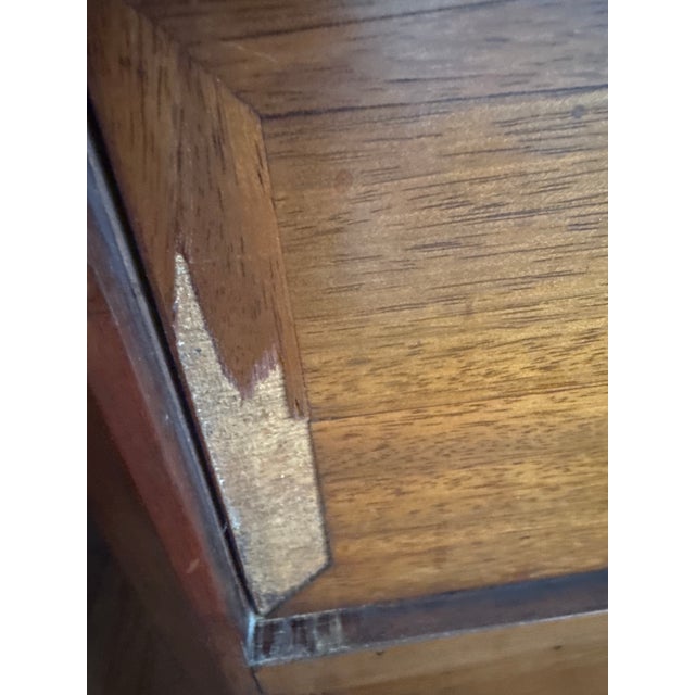 Late 19th-Century French Louis XVI-Style Mahogany Semainier Chest — Breccia Marble Top, Tall Narrow Storage For Sale - Image 12 of 14