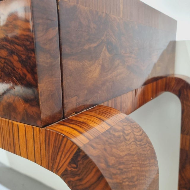 Brown Art Deco Writing Desk, 1930s For Sale - Image 8 of 17