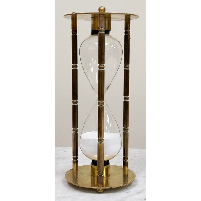 Vintage Brass Hourglass Sand Timer For Sale - Image 4 of 7