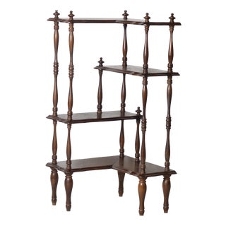 Mahogany Corner Bookcase, France, 1940s For Sale