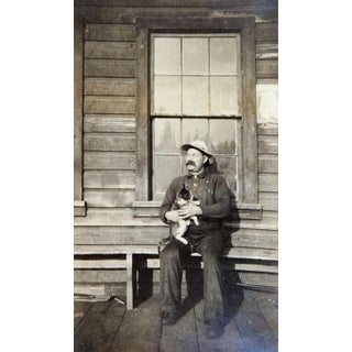 Antique Railroad Depot Worker Holding His Cat Photograph For Sale
