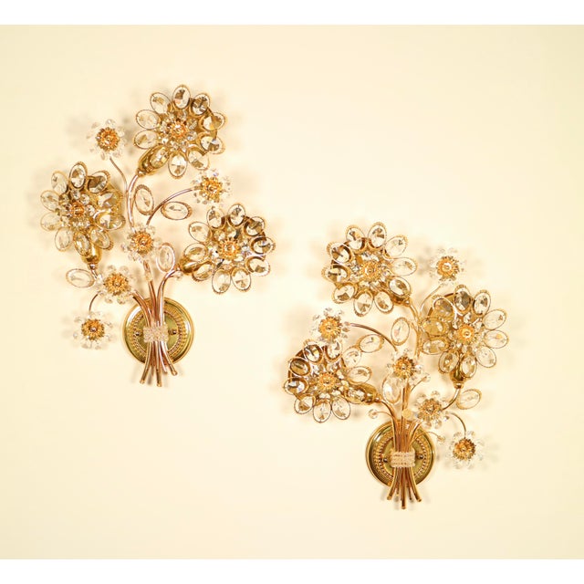 Gold 1970s Palwa Light Sconces - a Pair For Sale - Image 8 of 8