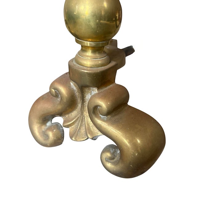 Vintage Anglo Dutch Brass Andirons- a Pair For Sale - Image 11 of 11
