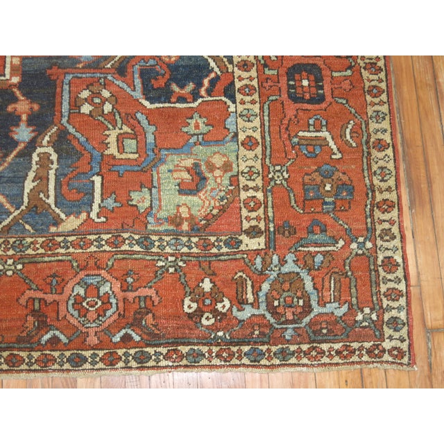 Textile Antique Heriz Rug - 9'11" x 14'1" For Sale - Image 7 of 12
