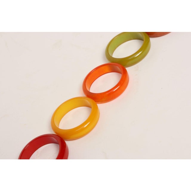 1930s Art Deco Multi-Color Bakelite Napkin Rings - Set of Six For Sale - Image 11 of 16