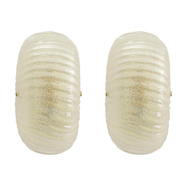 Italian Murano Glass and Brass Wall Lights, 1990s, Set of 2 For Sale - Image 9 of 9