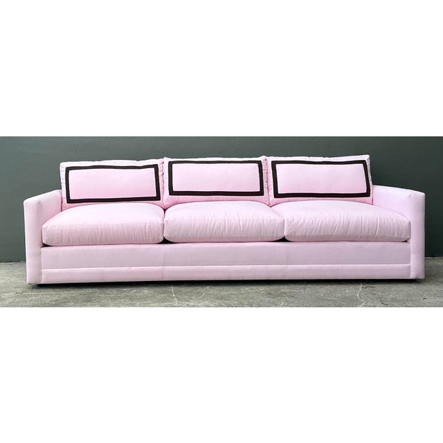 Vintage Cr Laine Three Seat Sofa in Romo “Linara Rosewater” With Samuel and Sons Trim For Sale - Image 9 of 12