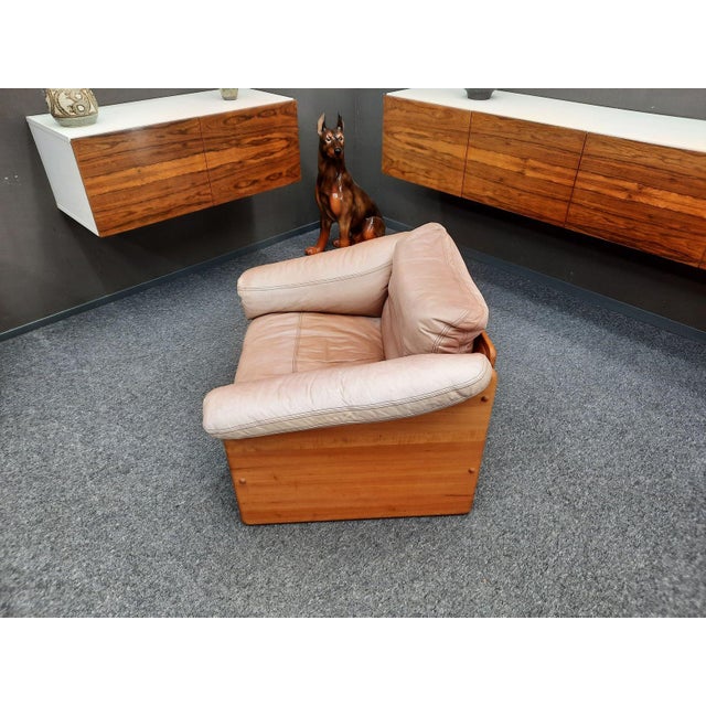 Wood Danish Teak and Leather Armchair by Mikael Laursen, 1970s For Sale - Image 7 of 11