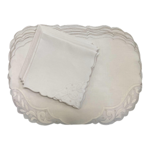 Vintage Madeira Linen Placemats and Napkins, Set of 16