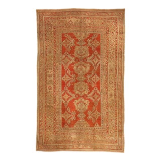 Late 19th Century Turkish Oushak Rug, 11'05 X 18'08 For Sale