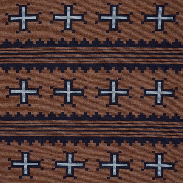 Sample - Schumacher Born For Water Fabric In Terracotta For Sale In New York - Image 6 of 6