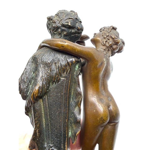 1900 - 1909 Early 20th Century Neo Classical Grand Tour Bronze of Nymph Giving Pan Water For Sale - Image 5 of 15