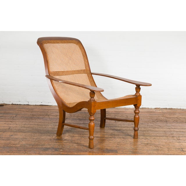 Antique Lounge Chair with Curved Seat & Extended Back For Sale - Image 12 of 12