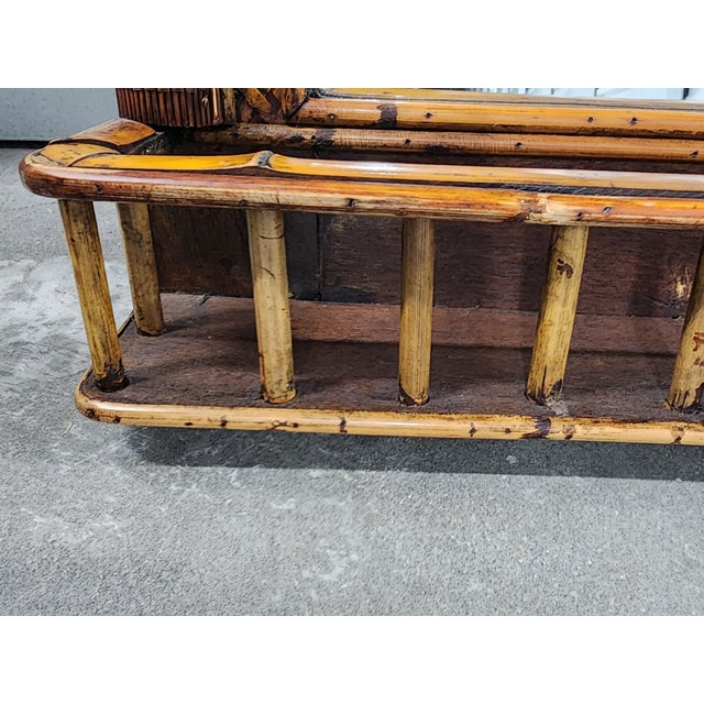 Vintage Bamboo & Rattan Pagoda Mirror For Sale - Image 11 of 12