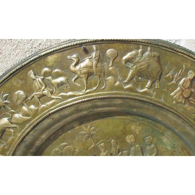 Indian Brassy Elephant Tray 30" Diameter For Sale - Image 12 of 15