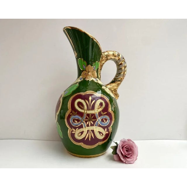 Gold Vintage Belgian Enamelled Ceramic Vase, 1930s For Sale - Image 8 of 8