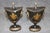 Pair English Style Tole Painted Metal Small Brass Mounted Urns For Sale - Image 4 of 13