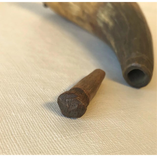 Early 19th Century Gun Powder Horn With Original Carved Pin For Sale - Image 9 of 12