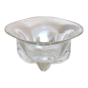 High Quality Vintage Hand Blown Clear Glass Italian Centerpiece Bowl Murano