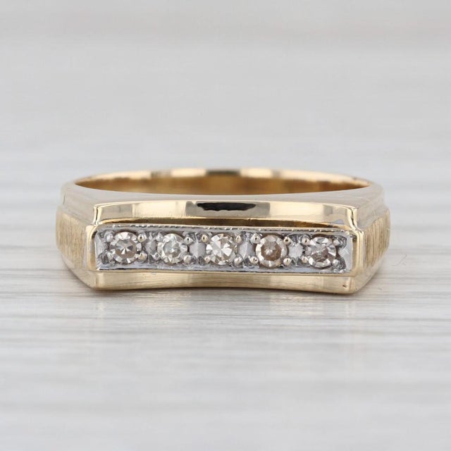 0.10ctw Diamond Ring 14k Yellow Gold Size 6 Stackable Wedding Band For Sale In Greensboro - Image 6 of 8