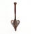 Traditional Vintage Japanned Cast Iron Double Arm Wall Hook For Sale - Image 3 of 4