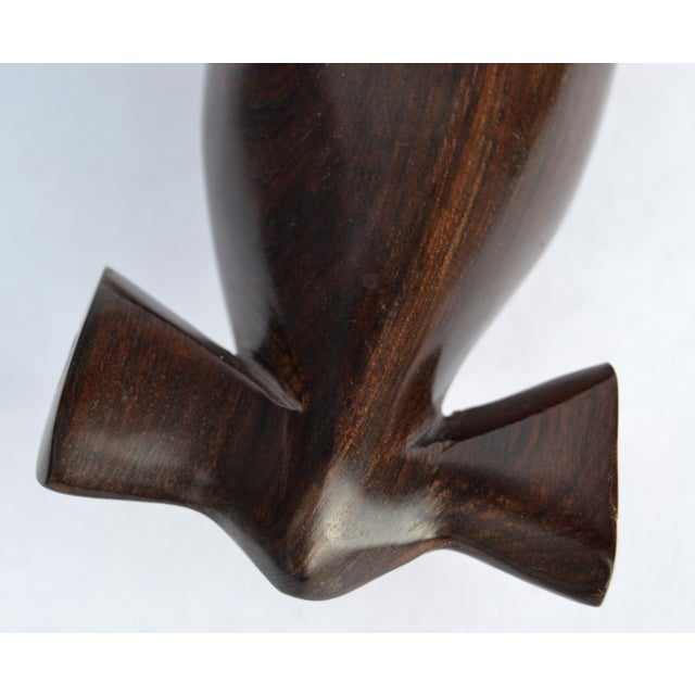 1970s Ironwood Hand-Carved Shark Animal Sculpture Coastal Nautical Figurine Brazil For Sale - Image 10 of 14