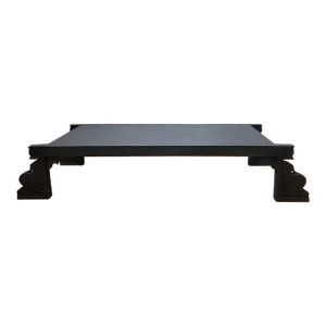 Vintage Chinese Black Elmwood Coffee Table With Carved Legs