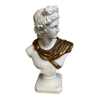 Vintage Italian Biscuit Apollo Bust Souvenir of Grand Tour For Sale